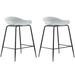 Orren Ellis Set Of 2 25" Seat Height Molded Bar Stool Metal Legs Plastic/Acrylic/Metal in White | 30 H x 20 W x 20 D in | Wayfair