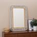 Joss & Main Agate Wood Framed Wall Mounted Accent Mirror in Natural & White Finish | 40.25 H x 28.5 W x 1 D in | Wayfair