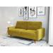 winners life 70"Velvet Square Arm Modern Style Sofa Velvet in Yellow | 33 H x 70 W x 32 D in | Wayfair WA13112S-GD