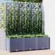 vidaXL Garden Planter with Trellis Dark Grey 120x40x136 cm PP