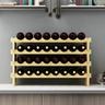 Weinregal aus Holz, freistehender Weinhalter, Ausstellungsregale, 32 Flaschen, stapelbar, Kapazität