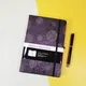 Carnet de notes à couverture rigide avec bande élastique Black Floral A5 Bullet Dotted Journal