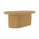 Table basse ovale en rotin naturel