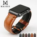 MAIKES-Bracelet en cuir de vachette véritable pour Apple Watch accessoires pour apple watch