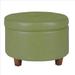 Leatherette Upholstered Wooden Ottoman with Single Button Tufted Lift Top Storage