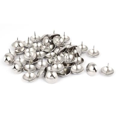 Home Metal Round Domed Head Upholstery Tack Nail Silver Tone 25mm Dia 50pcs - Silver Tone