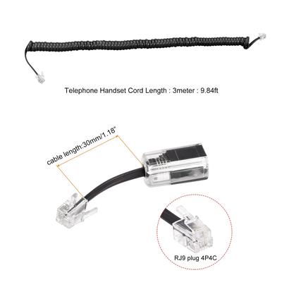 Telephone Cord Detangler 360 Degree Landline Cable w Handset Cord 2Set