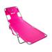 Ostrich Chaise Lounge, Portable Facedown Beach Camping Pool Tanning Chair, Pink