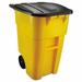 "Rubbermaid Brute 50 Gallon Rollout Trash Can with Lid, Yellow - Alternative to RCP 9W27 YEL, RCP9W27YEL | by CleanltSupply.com"