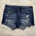 American Eagle Outfitters Shorts | American Eagle Outfitters High Rise Shortie Denim Shorts Size 6 | Color: Blue | Size: 6