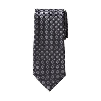 Men's Big & Tall Extra Long Classic Paisley Tie by KS Signature in Black Floral Dont Use Necktie