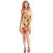Jessica Simpson Dresses | Jessica Simpson Orange Multicolor Tropical Halter Dress Size S High Low Hem | Color: Orange/Yellow | Size: S
