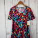 Lularoe Tops | Lularoe Perfect T Shirt Womens Size Xxs Floral Scoop Neck Short Sleeve Red Nwt | Color: Red/Yellow | Size: Xxs