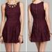 Free People Dresses | Free People Mulberry Combo Mini Dress Drop Waist Zebra Print Size 6 New | Color: Red | Size: 6