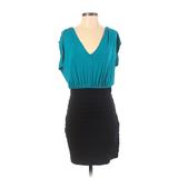 Express Cocktail Dress - Mini: Blue Solid Dresses - Women's Size X-Small