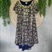 Lularoe Dresses | Lularoe Womens Navy Gold Carly Metallic Short Sleeve Casual Maxi Dress Sz S Nwt | Color: Blue/Gold | Size: S