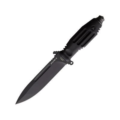 Fox Sputnik 13 Fixed Blade Knife 6" black Cerakote finish Bohler N690 stainless bla Black TPR handle 02FX156