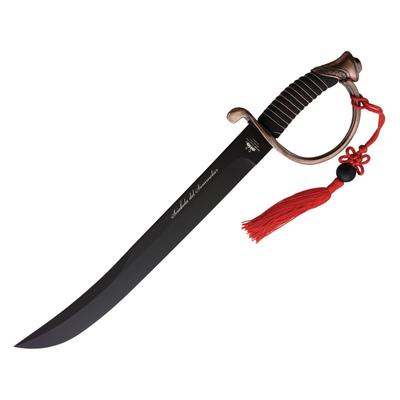 Fox Sommelier Saber Black Knife 15.75" black finish T6MoV stainless blade Black wire wrapped handle 09FX2007