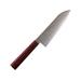 Kanetsune Santoku 180MM Minamo-kaze Knife 7.13" blade Red plywood handle with black micarta ring KC-823