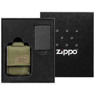 Zippo Lighter with MOLLE Green Pouch 1.44" x 2.25" 49400