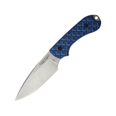 Bradford Knives Guardian 3 Black/Blue Knife 3.5" stonewash finish AEB-L stainless blade Black and blue sculpted micarta handle 3FE-013-AEBL