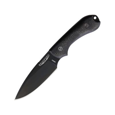 Bradford Knives Guardian 3 DLC 3D Carbon Fiber Knife 3.25" black DLC coated Bohler N690 stainless blade Black linen micarta handle 3FE-116B-N690