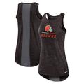 Women's Nike Brown Cleveland Browns High Neck Performance Tank Top