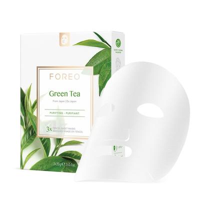FOREO - Skincare Green Tea Sheet Mask - Tuchmaske Green Tea Farm To Face Collection Feuchtigkeitsmasken 3 ct Image