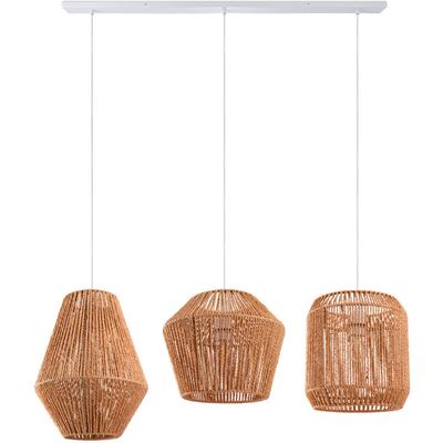 Paco Home - Pendelleuchte Esstisch Korb Boho Hängelampe Esszimmer Lampe E27 Rattan Pendelleuchte Image