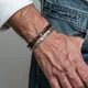 Bracelet à manchette Viking Tribal flèche Bracelet nordique classique Bracelet pour hommes