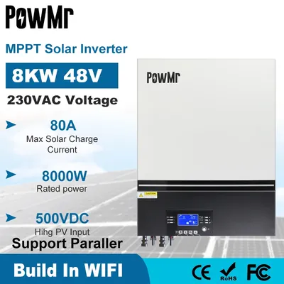 PowMr – onduleur solaire à onde sinusoïdale Pure 8000W 8kw 230/48V MPPT 80a chargeur solaire