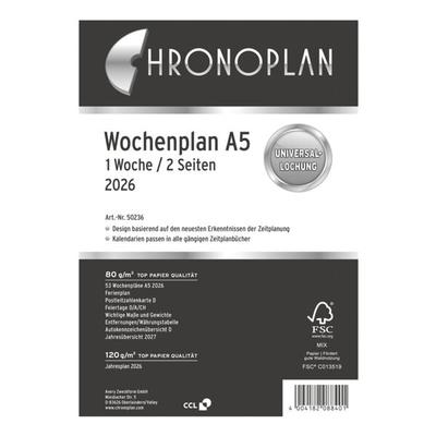 Chronoplan Kalendereinlage Wochenplan A5 »1 Woche / 2 Seiten« 2026, in Spalten Image