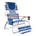 Ostrich Altitude 3N1 High Back Outdoor Beach Lounge Chair with Footrest, Stripe - 10.5