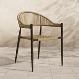 Holcomb Modern Wicker Rope Curved Patio Dining Arm Chair by Furniture of America