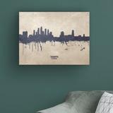 Ebern Designs Tampa Florida Skyline Concrete by Michael Tompsett - Wrapped Canvas Graphic Art Canvas in Gray/White | 14 H x 19 W x 2 D in | Wayfair