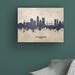 Ebern Designs Jacksonville Florida Skyline Concrete by Michael Tompsett - Wrapped Canvas Graphic Art Metal in Blue/Brown/White | Wayfair