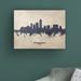 Ebern Designs Indianapolis Indiana Skyline Concrete by Michael Tompsett - Wrapped Canvas Graphic Art Canvas in Brown/Gray/Indigo | Wayfair