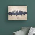 Ebern Designs Las Vegas Nevada Skyline Concrete by Michael Tompsett - Wrapped Canvas Graphic Art Metal in Black/Blue/Gray | Wayfair