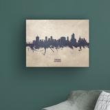 Ebern Designs Tulsa Oklahoma Skyline Concrete by Michael Tompsett - Wrapped Canvas Graphic Art Canvas in Blue/Gray/White | Wayfair