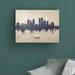 Ebern Designs Dayton Ohio Skyline Concrete by Michael Tompsett - Wrapped Canvas Graphic Art Canvas in Blue/Brown/White | Wayfair