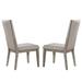 Gracie Oaks Set Of 2 Fabric Side Chair In Oak Finish Upholstered in Gray | 41 H x 19 W x 22 D in | Wayfair 1C0A76FBF0284360AFC3DE3F5F17559D