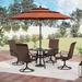 Lark Manor™ Alyah Square 4 - Person 37" Long Outdoor Dining Set w/ Umbrella Metal in Black | 37 W x 37 D in | Wayfair