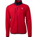 Men's Cutter & Buck Red/Navy Cleveland Guardians Cascade Eco Sherpa Fleece Full-Zip Jacket