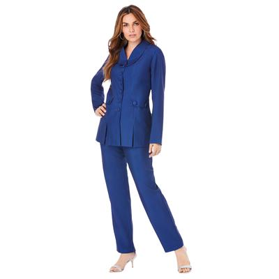 Plus Size Women's Ten-Button Pantsuit by Roaman's in Evening Blue (Size 44 W)