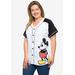 Plus Size Women's Mickey Mouse 28 Baseball Jersey Shirt White Button Down by Disney in White (Size 4X (26-28))