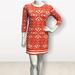 Michael Kors Dresses | Michael Michael Kors 3/4 Sleeve Geometric Print Orange White Dress Size Small | Color: Orange/White | Size: S