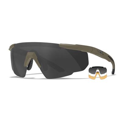 Wiley X Saber Advanced Matte Tan Frame Clear/Smoke Grey/Light Rust Lens 308T