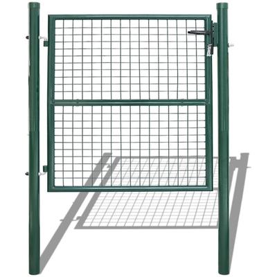 Swanew Gartentor Zauntor Hoftür Zaun Metall Maschendraht Toranlage Tor 100x100cm Grün Image