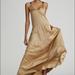 Anthropologie Dresses | Magali Pascal Open-Back Sakura Silk Maxi Dress In Gold | Color: Gold | Size: S