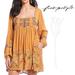 Free People Dresses | Free People Rhiannon Embroidered Mustard Mini Dress S | Color: Yellow | Size: S